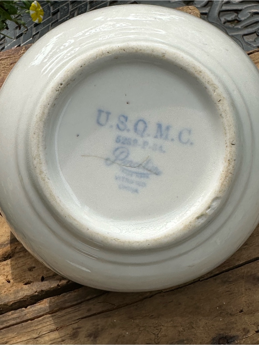 Vintage WWII Era USQMC Army Quartermaster Corps Military Mess Bowl
